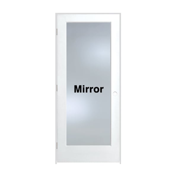 Trimlite Primed 1Lite Mirror TwoSides Tempered Glass Interior French 71/4" RH Prehung Brushed Chrome 3068pri1501MIRTRH26D714 - main